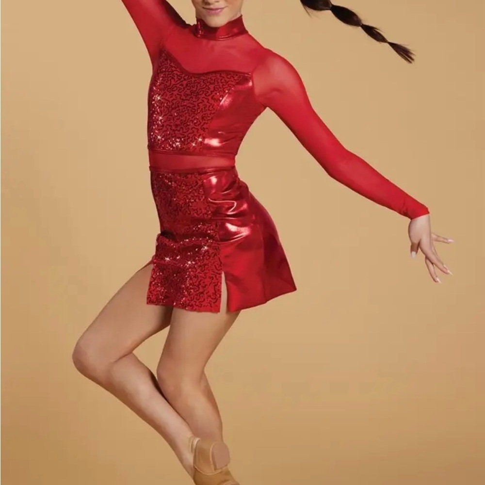 Balera Red Sequin Dance Costume
